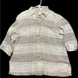 Chico's Beige Linen Top